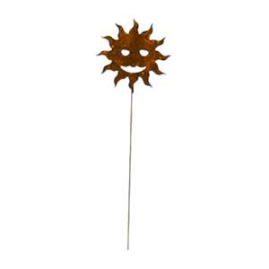 Sun Rusted Metal Garden Stake