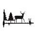 Pine Trees & Deer Black Metal Sign Bracket 18 In.