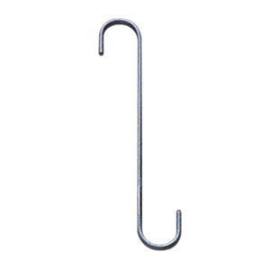 Black Metal S-Hook -8 In. L with 1 In. opening