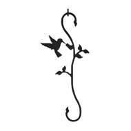 Hummingbird w/Flower Black Metal S-Hook