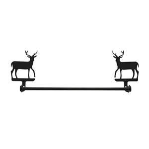 Deer Black Metal Towel Bar -24 Inch