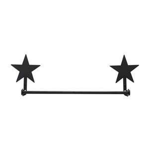 Star Black Metal Towel Bar -24 Inch