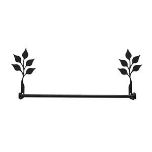 Leaf. Black Metal Towel Bar -18 Inch