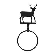 Deer Black Metal Towel Ring