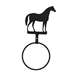 Standing Horse Black Metal Towel Ring