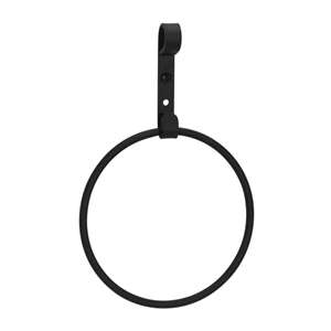 Plain Black Metal Towel Ring