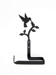 Hummingbird Black Metal Toilet Tissue Holder -Traditional Style