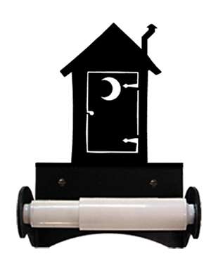 Outhouse Black Metal Toilet Tissue Holder -Roller Style