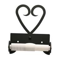 Heart Black Metal Toilet Tissue Holder -Roller Style