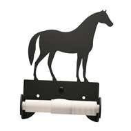 Horse Black Metal Toilet Tissue Holder -Roller Style