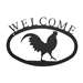 Rooster Black Metal Welcome Sign Small