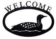 Loon Black Metal Welcome Sign Large