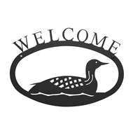 Loon Black Metal Welcome Sign Small