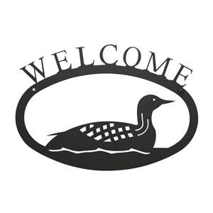 Loon Black Metal Welcome Sign Small