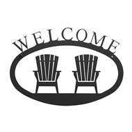 Adirondack Chairs Black Metal Welcome Sign Small
