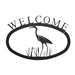 Heron Black Metal Welcome Sign Small