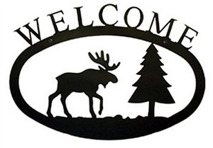 Moose & Pine Black Metal Welcome Large