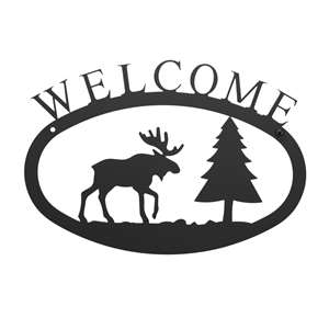 Moose & Pine Black Metal Welcome Sign Small