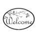 Pinecone Black Metal Welcome Sign Medium