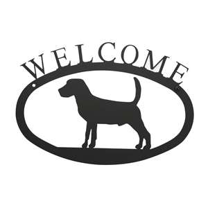 Black Metal Welcome Sign Small - Beagle