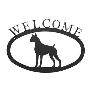 Black Metal Welcome Sign Small - Boxer