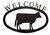 Cow Black Metal Welcome Sign -Large