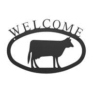 Cow Black Metal Welcome Sign -Small