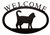Cat Black Metal Welcome Sign -Large