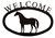 Horse Black Metal Welcome Sign -Large