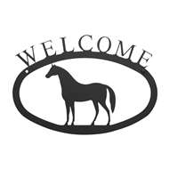 Horse Black Metal Welcome Sign -Small