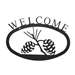 Pinecone Black Metal Welcome Sign -Small