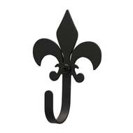 Fleur-de-Lis Black Metal Wall Hook -Extra Small