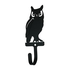 Owl Black Metal Wall Hook Small