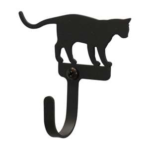 Black Metal Wall Hook Small - Cat at Play