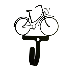 Womans/Girls Bicycle Black Metal Wall Hook -Small