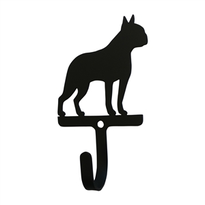 Boston Terrier Black Metal Wall Hook -Small