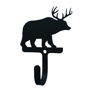 Bear/Deer Black Metal Wall Hook -Small