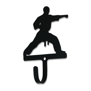 Karate Man/Boy Black Metal Wall Hook -Small