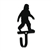 BIG FOOT Child Black Metal Wall Hook -Small