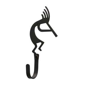 Kokopelli Black Metal Wall Hook -Small