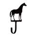 Horse Black Metal Wall Hook -Large