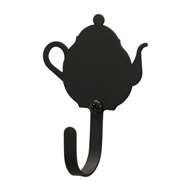 Teapot Black Metal Wall Hook -Extra Small