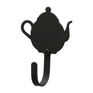Teapot Black Metal Wall Hook -Extra Small