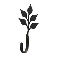 Leaf. Black Metal Wall Hook -Extra Small