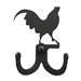 Rooster Black Metal Double Wall Hook