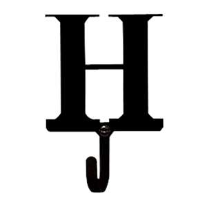 Letter H Black Metal Wall Hook -Small