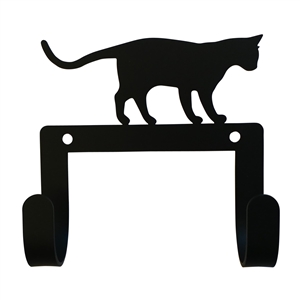 Cat At Play Black Metal Leash and Collar 2 Hook Holder