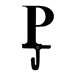 Letter P Black Metal Wall Hook -Small