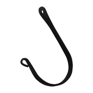 Fancy Curl Black Metal Wall Hook -2 In. Hook Depth