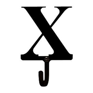 Letter X Black Metal Wall Hook -Small